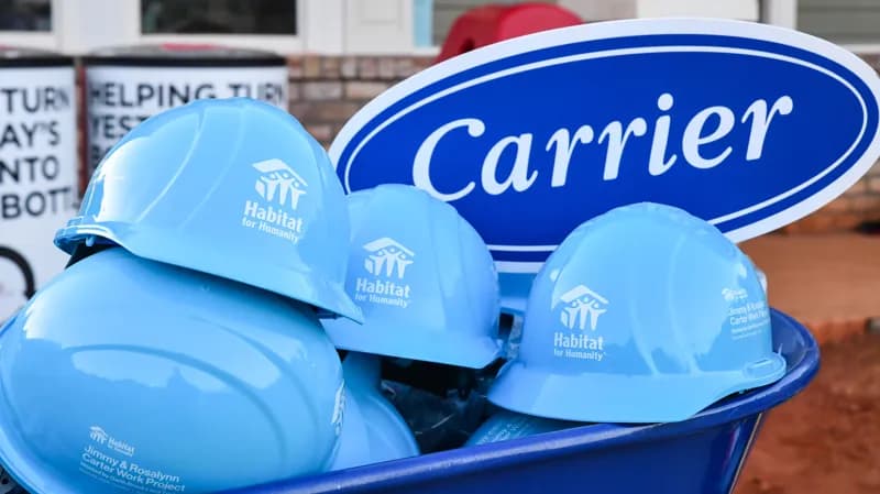 Carrier отмечает 50-летие Habitat for Humanity, помогая строить дома в Атланте