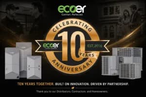 Ecoer, технологичный производитель HVAC-оборудования, отмечает 10-летие и чествует ключевых партнеров, строя будущее комфорта